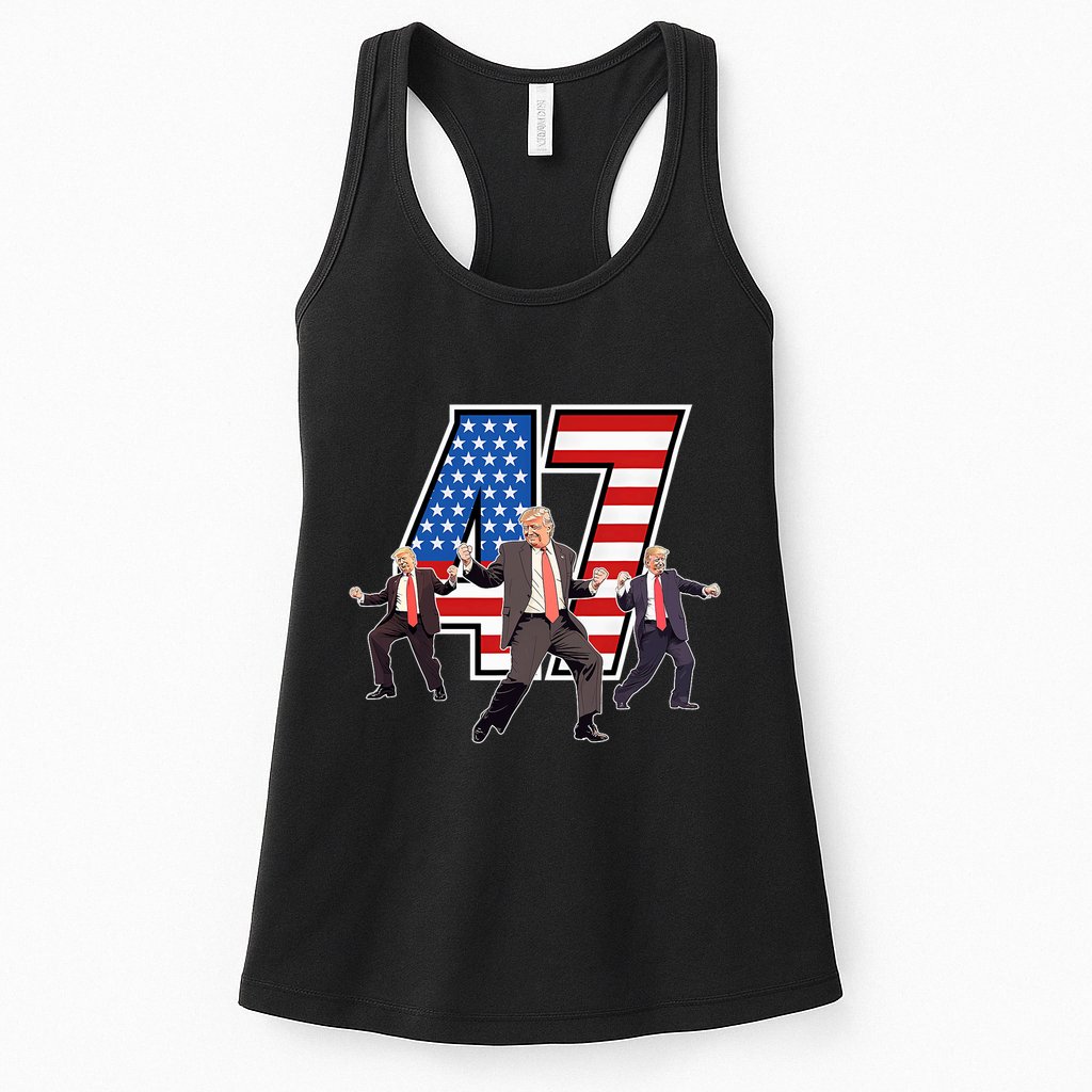 Funny Trump Victory Dance 47th President Dancing Womens Tank Top