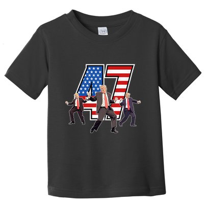 Funny Trump Victory Dance 47th President Dancing Toddler T-Shirt