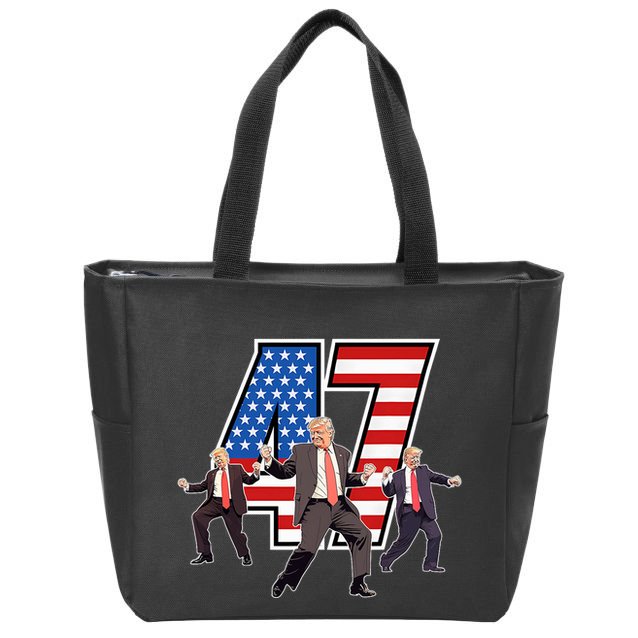 Funny Trump Victory Dance 47th President Dancing Zip Tote Bag