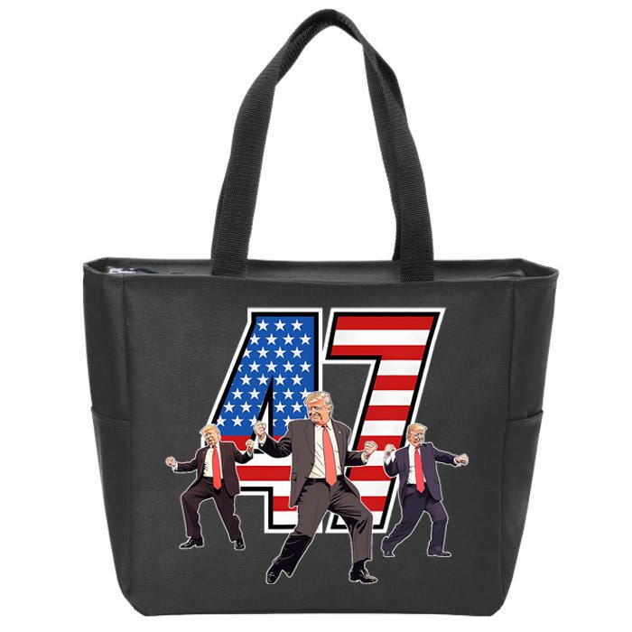 Funny Trump Victory Dance 47th President Dancing Zip Tote Bag