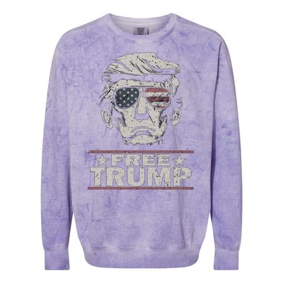 Free Trump Vintage Pro Donald Colorblast Crewneck Sweatshirt