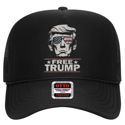 Free Trump Vintage Pro Donald High Crown Mesh Back Trucker Hat