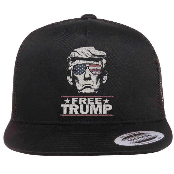 Free Trump Vintage Pro Donald Flat Bill Trucker Hat