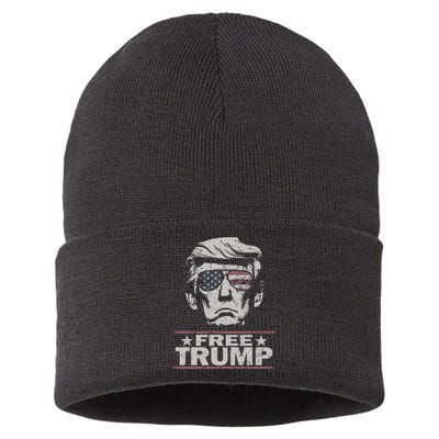 Free Trump Vintage Pro Donald Sustainable Knit Beanie