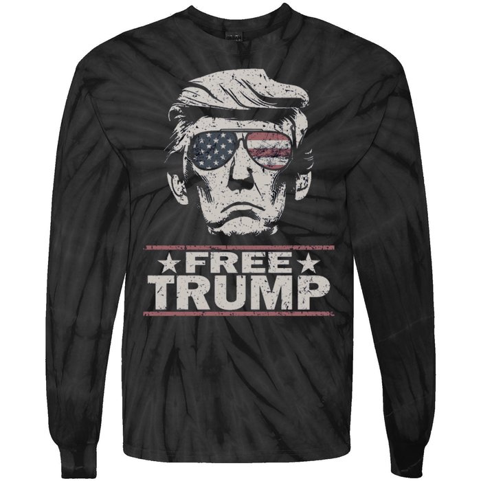 Free Trump Vintage Pro Donald Tie-Dye Long Sleeve Shirt