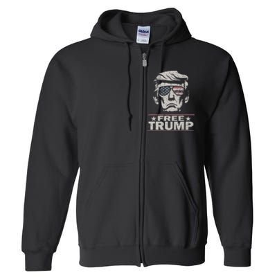 Free Trump Vintage Pro Donald Full Zip Hoodie