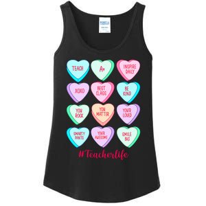 Funny Teacher Valentines Day Teach Heart Candy Ladies Essential Tank