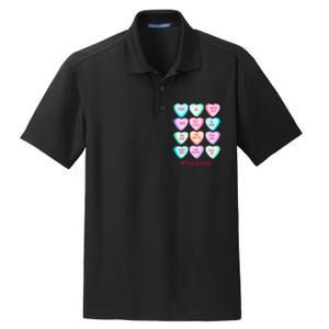 Funny Teacher Valentines Day Teach Heart Candy Dry Zone Grid Polo