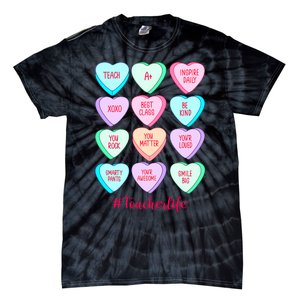 Funny Teacher Valentines Day Teach Heart Candy Tie-Dye T-Shirt