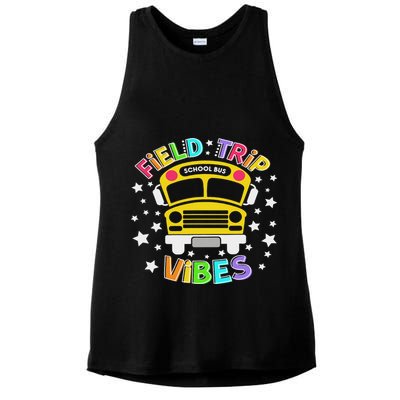 Field Trip Vibes Field Day School Bus Yellow Teacher Student Ladies PosiCharge Tri-Blend Wicking Tank