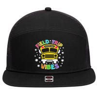 Field Trip Vibes Field Day School Bus Yellow Teacher Student 7 Panel Mesh Trucker Snapback Hat