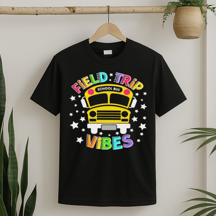 Field Trip Vibes Field Day School Bus Yellow Teacher Student T-Shirt