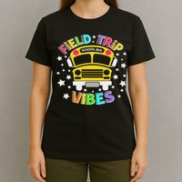 Field Trip Vibes Field Day School Bus Yellow Teacher Student T-Shirt