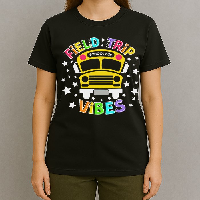 Field Trip Vibes Field Day School Bus Yellow Teacher Student T-Shirt