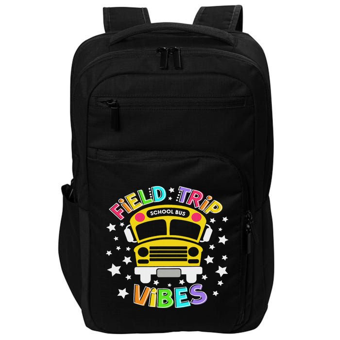 Field Trip Vibes Field Day School Bus Yellow Teacher Student Impact Tech Backpack