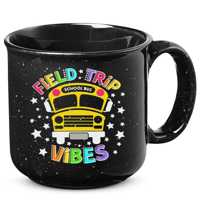 Field Trip Vibes Field Day School Bus Yellow Teacher Student 15oz Campfire Ceramic Mug