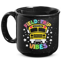 Field Trip Vibes Field Day School Bus Yellow Teacher Student 15oz Campfire Ceramic Mug