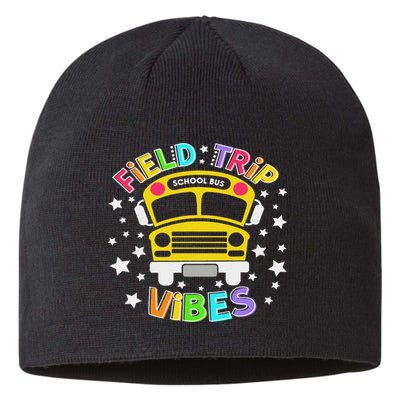 Field Trip Vibes Field Day School Bus Yellow Teacher Student Sustainable Beanie