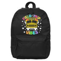 Field Trip Vibes Field Day School Bus Yellow Teacher Student 16 in Basic Backpack