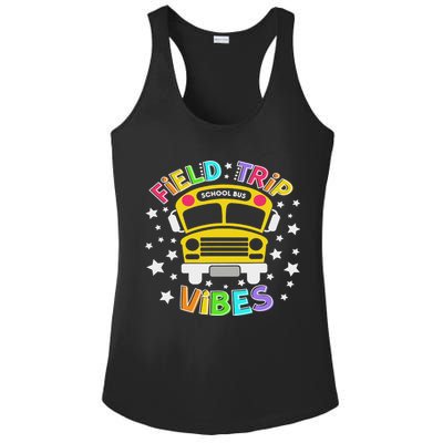Field Trip Vibes Field Day School Bus Yellow Teacher Student Ladies PosiCharge Competitor Racerback Tank