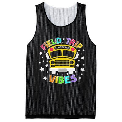 Field Trip Vibes Field Day School Bus Yellow Teacher Student Mesh Reversible Basketball Jersey Tank