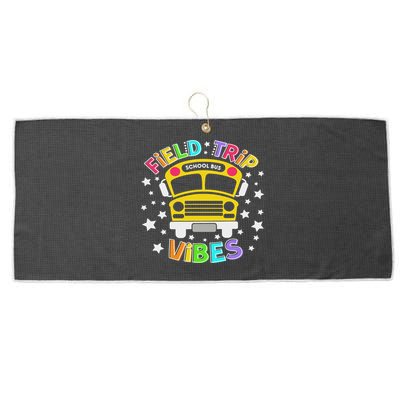 Field Trip Vibes Field Day School Bus Yellow Teacher Student Large Microfiber Waffle Golf Towel