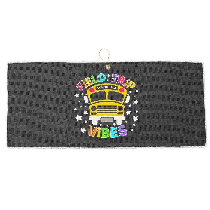Field Trip Vibes Field Day School Bus Yellow Teacher Student Large Microfiber Waffle Golf Towel