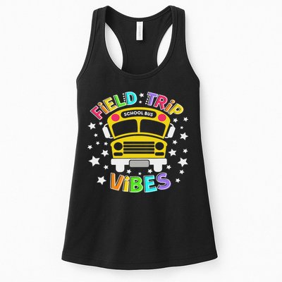 Field Trip Vibes Field Day School Bus Yellow Teacher Student Womens Tank Top