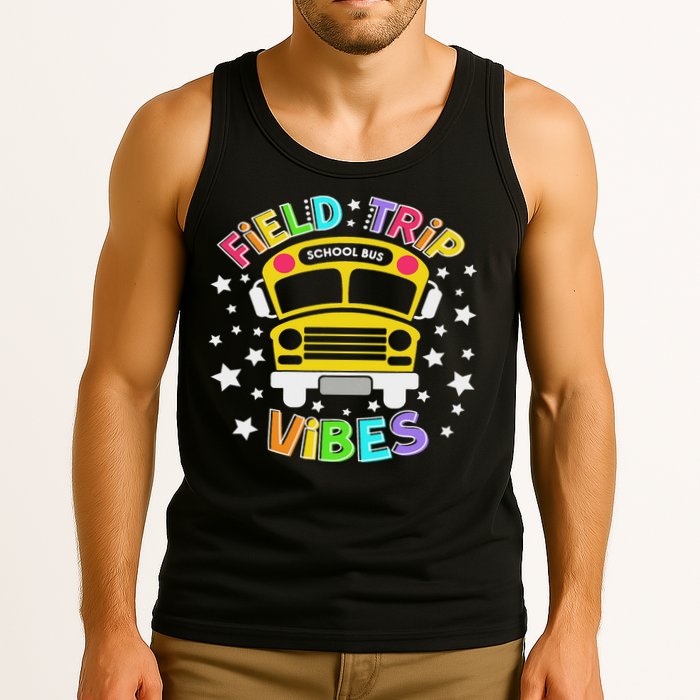 Field Trip Vibes Field Day School Bus Yellow Teacher Student Tank Top