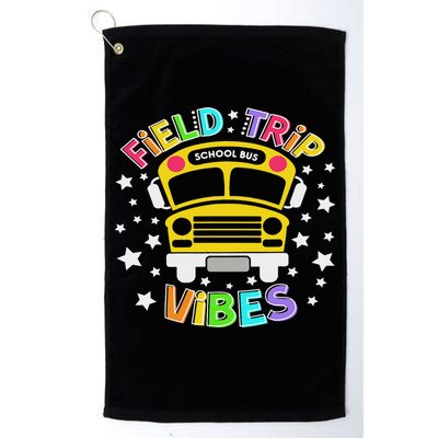 Field Trip Vibes Field Day School Bus Yellow Teacher Student Golf Towel
