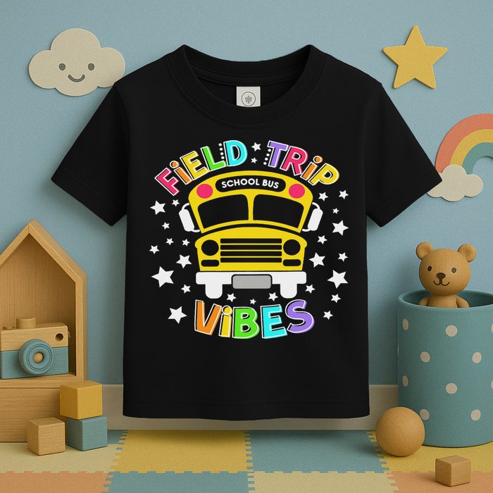 Field Trip Vibes Field Day School Bus Yellow Teacher Student Toddler T-Shirt