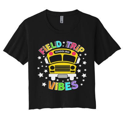 Field Trip Vibes Field Day School Bus Yellow Teacher Student Crop Top