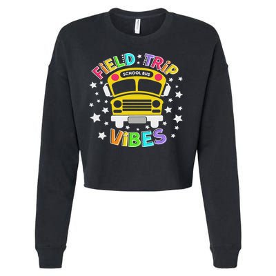Field Trip Vibes Field Day School Bus Yellow Teacher Student Cropped Pullover Crew