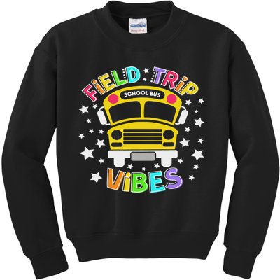 Field Trip Vibes Field Day School Bus Yellow Teacher Student Kids Sweatshirt