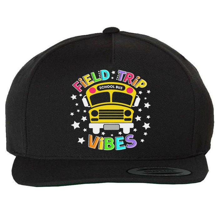 Field Trip Vibes Field Day School Bus Yellow Teacher Student Wool Snapback Cap