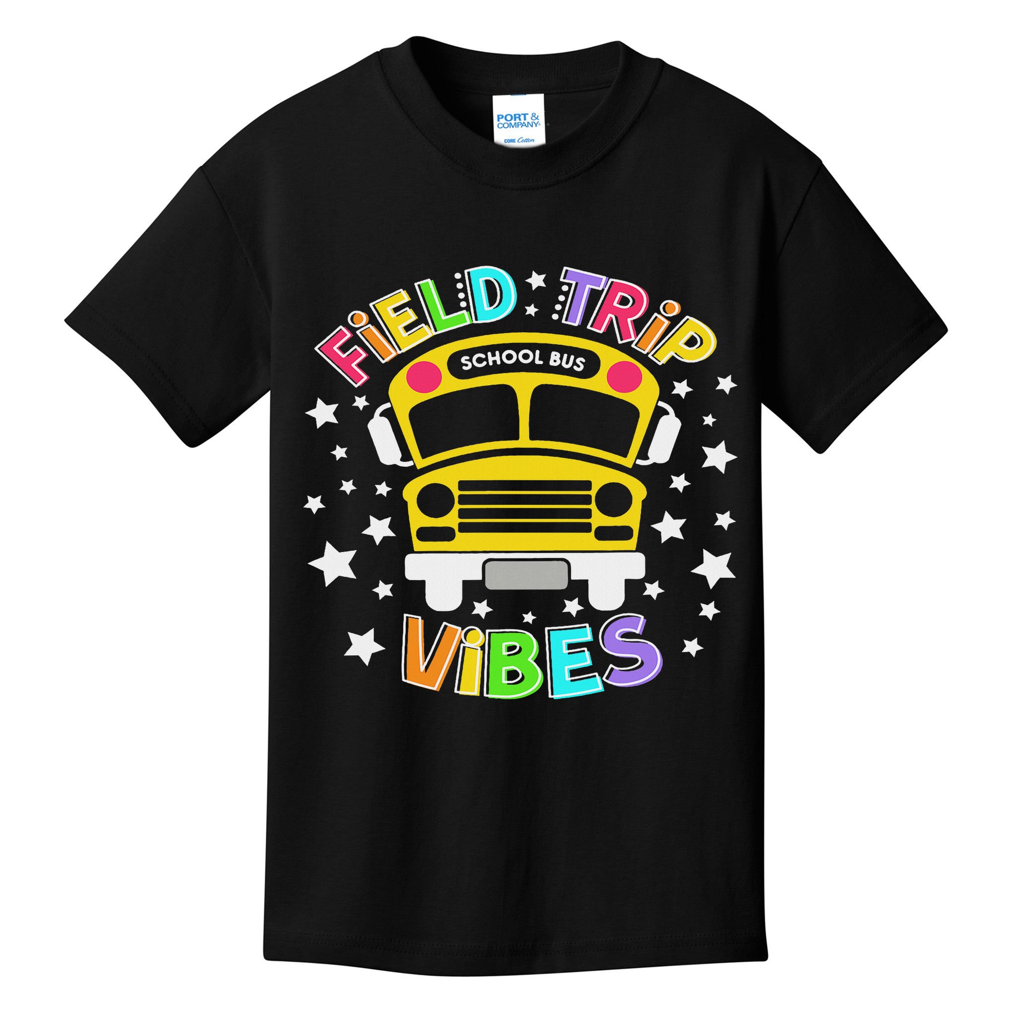 Field Trip Vibes Field Day School Bus Yellow Teacher Student Kids T-Shirt