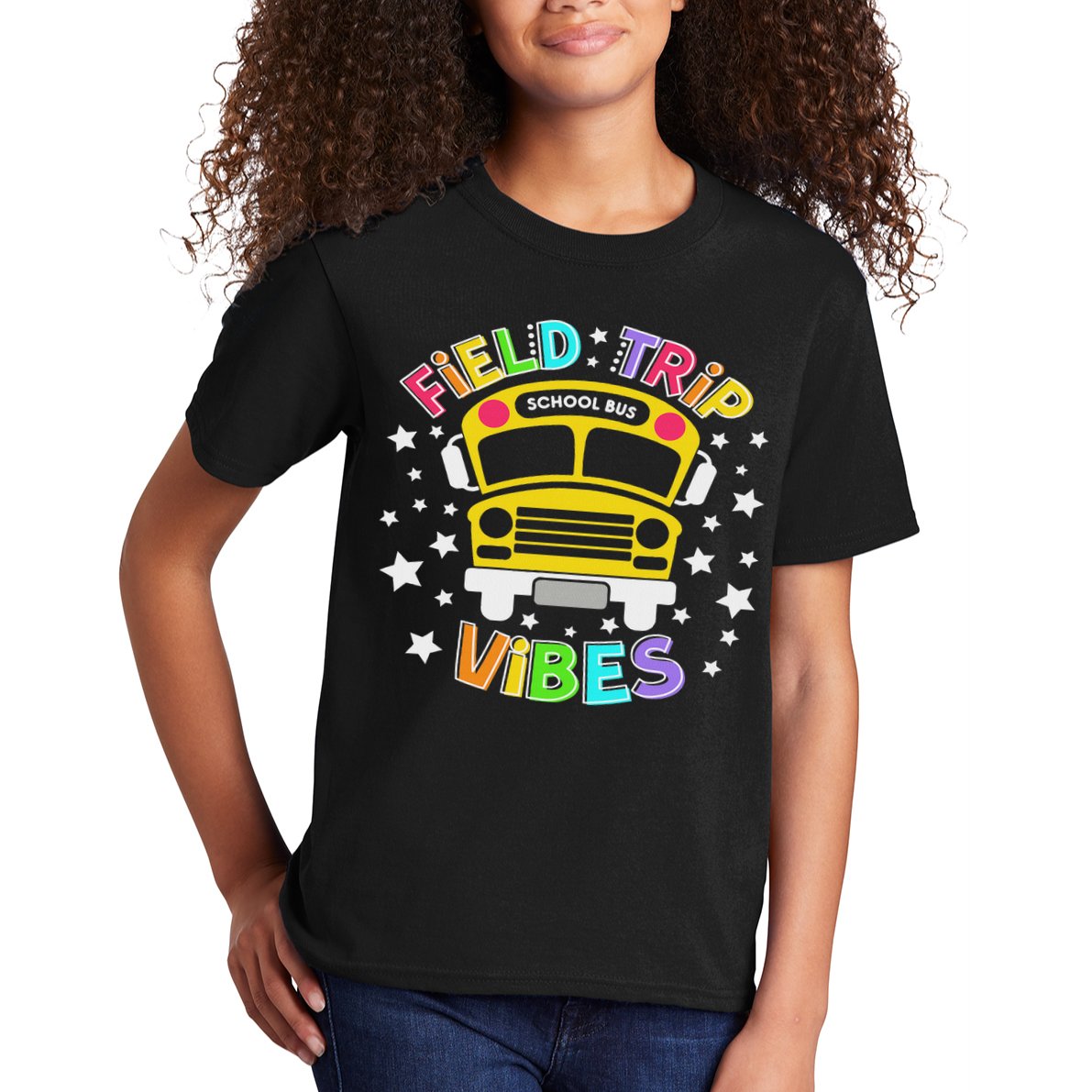 Field Trip Vibes Field Day School Bus Yellow Teacher Student Kids T-Shirt