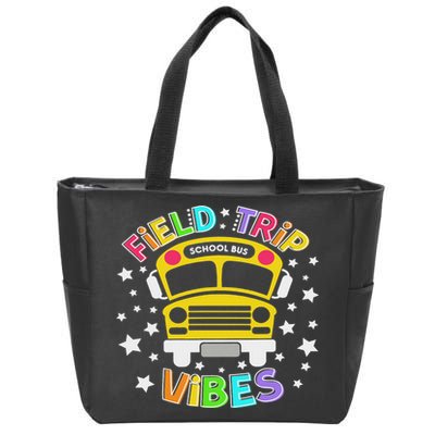 Field Trip Vibes Field Day School Bus Yellow Teacher Student Zip Tote Bag