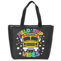 Field Trip Vibes Field Day School Bus Yellow Teacher Student Zip Tote Bag