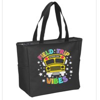 Field Trip Vibes Field Day School Bus Yellow Teacher Student Zip Tote Bag