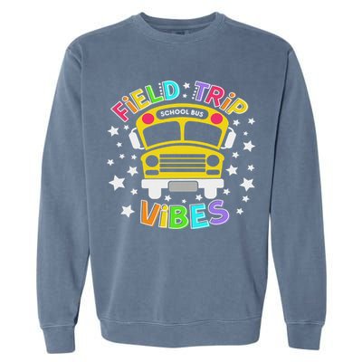 Field Trip Vibes Field Day School Bus Yellow Teacher Student Garment-Dyed Sweatshirt