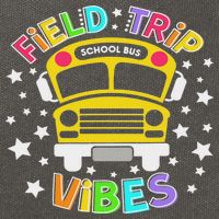 Field Trip Vibes Field Day School Bus Yellow Teacher Student Cotton Canvas Backpack