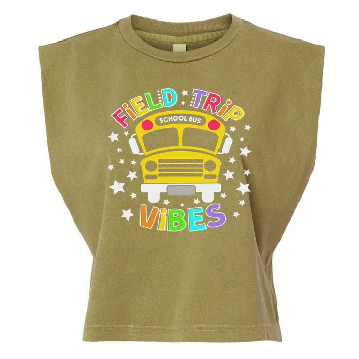 Field Trip Vibes Field Day School Bus Yellow Teacher Student Garment-Dyed Women's Muscle Tee