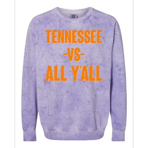 Funny Tennessee VS All Y'all Colorblast Crewneck Sweatshirt