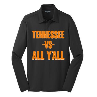 Funny Tennessee VS All Y'all Silk Touch Performance Long Sleeve Polo