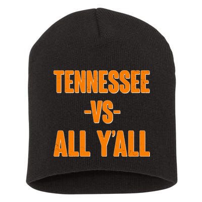 Funny Tennessee VS All Y'all Short Acrylic Beanie
