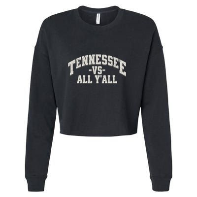 Funny Tennessee Vs All Yall Knoxville TN Orange Gift Cropped Pullover Crew