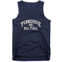 Funny Tennessee Vs All Yall Knoxville TN Orange Gift Tank Top