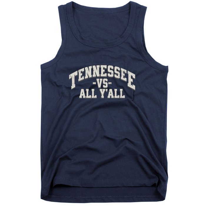 Funny Tennessee Vs All Yall Knoxville TN Orange Gift Tank Top