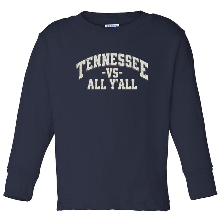 Funny Tennessee Vs All Yall Knoxville TN Orange Gift Toddler Long Sleeve Shirt